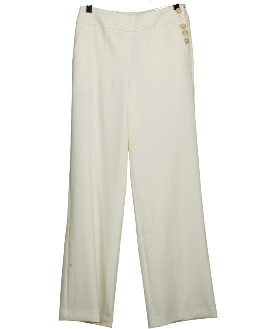 TALBOT'S Cream Greenwich Tailored Stretch Wide Leg Pants Us4 UK 8