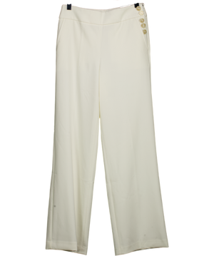 TALBOT'S Cream Greenwich Tailored Stretch Wide Leg Trousers Us4 UK 8
