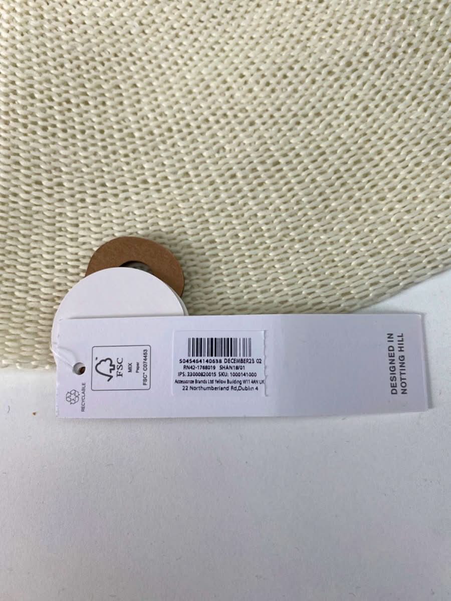 Accessorise Cream Packable Hat One Size - Reliked