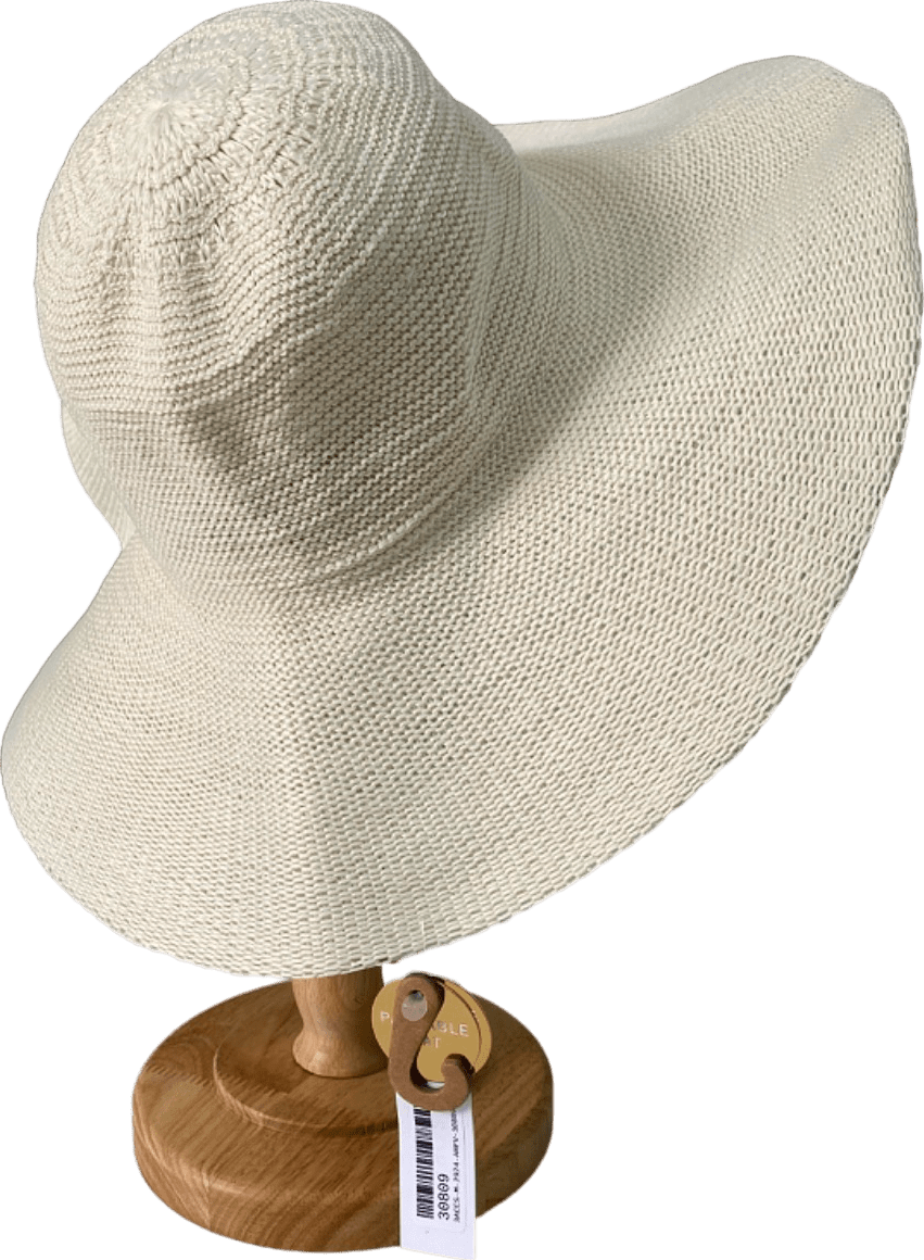 Accessorise Cream Packable Hat One Size - Reliked