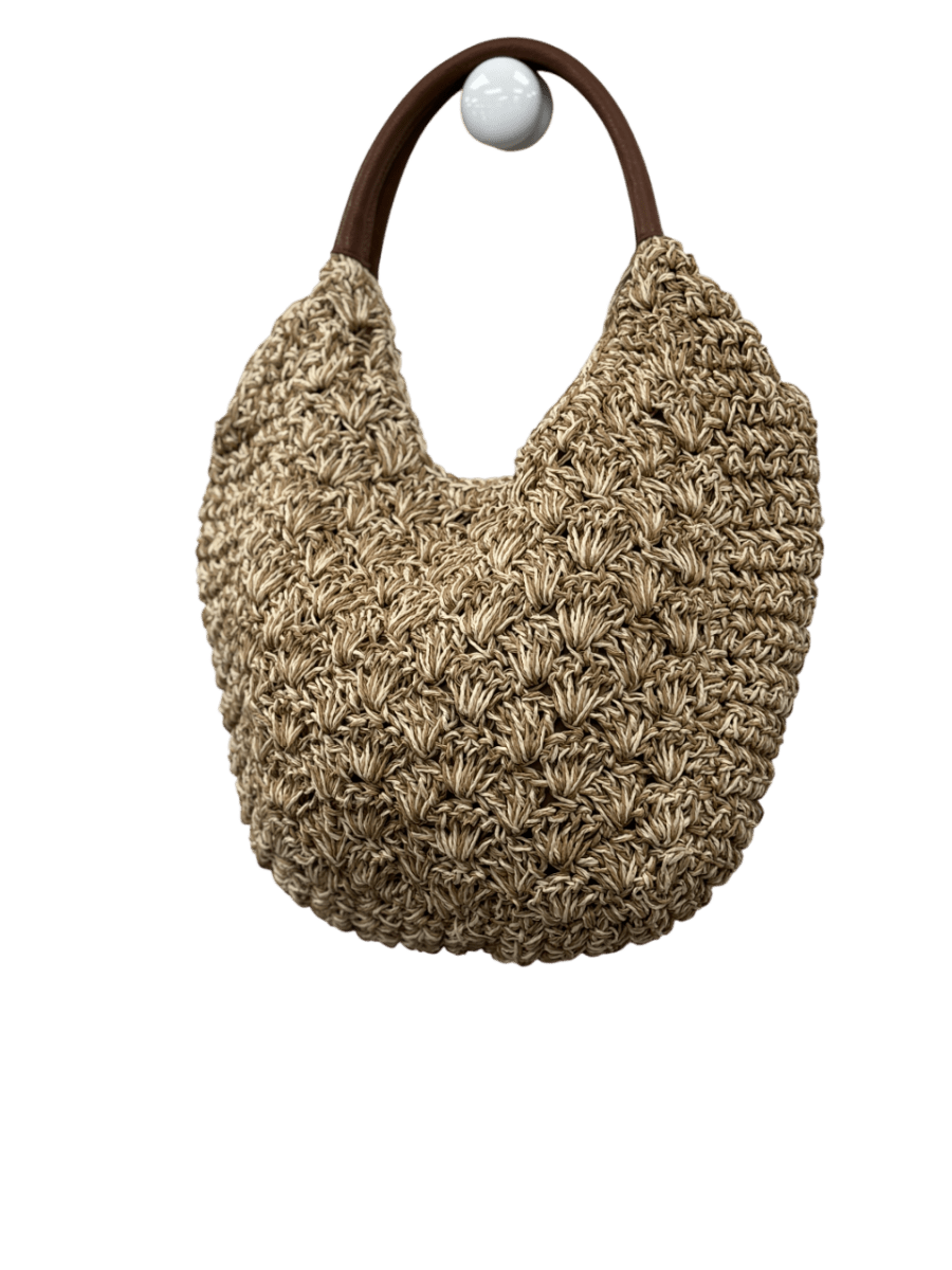Accessorize Beige Raffia Scoop Shoulder Bag - Reliked