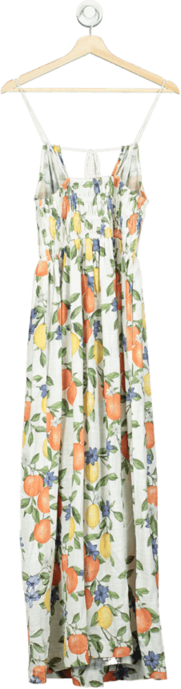 Accessorize Lemons And Oranges Strappy Sundress - White Uk 8 - 10 UK S - Reliked