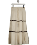 Accessorize White Ric Rac Tiered Maxi Skirt UK S - Reliked