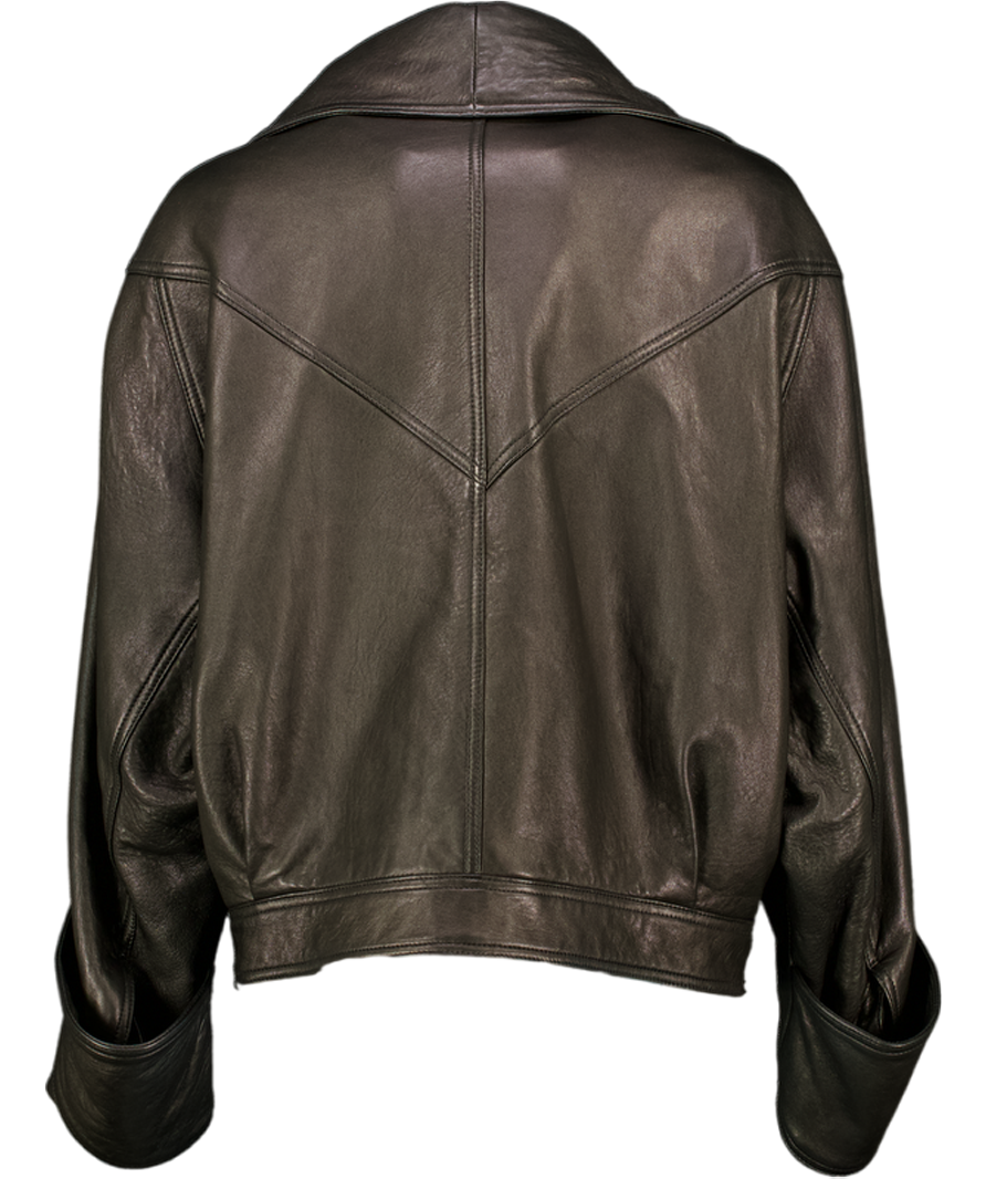 FRONT ROW SHOP Black Vintage Two Lapel Butter Soft Lambskin Leather Jacket UK M
