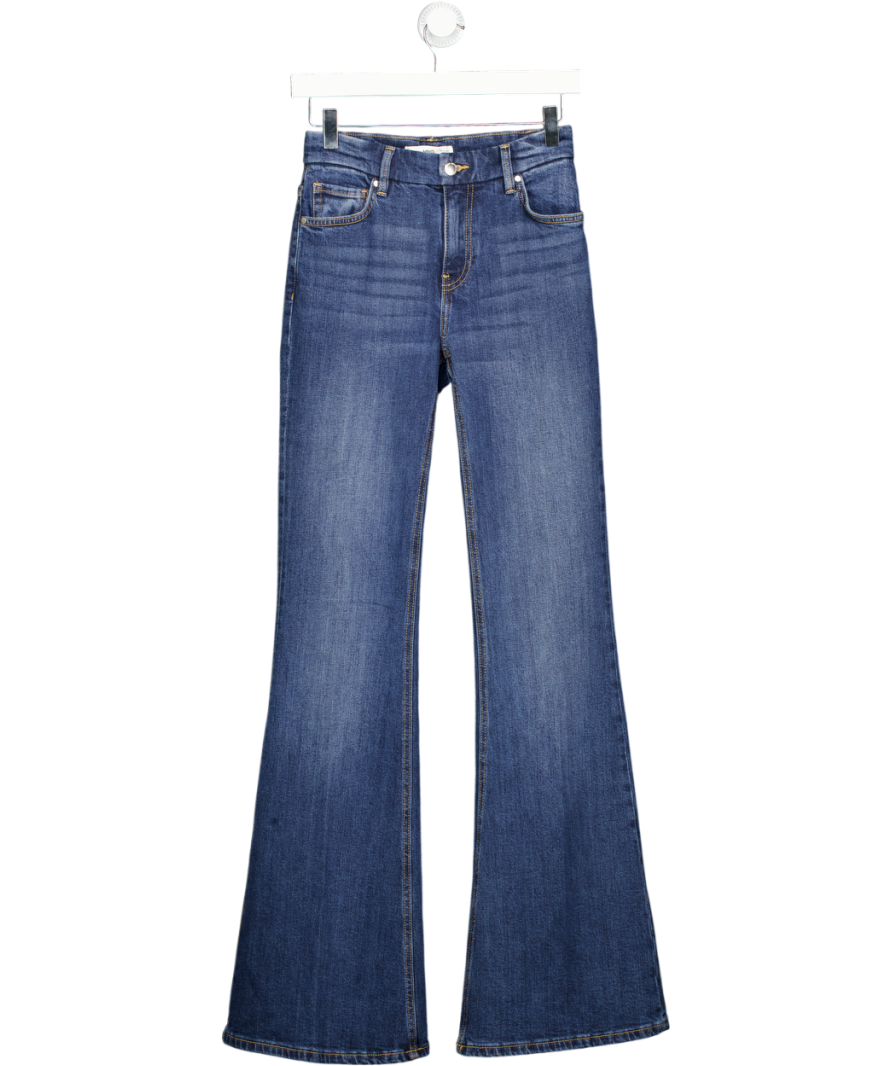 MANGO Blue Violet Flared High-rise Jeans UK 6