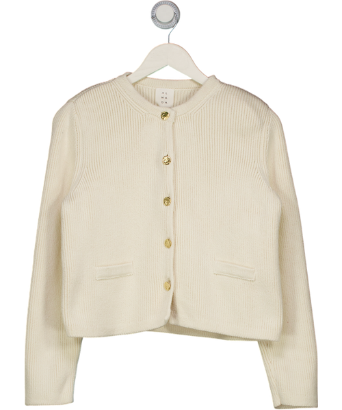 almada label Cream Nova Cotton-knit Cardigan UK XS