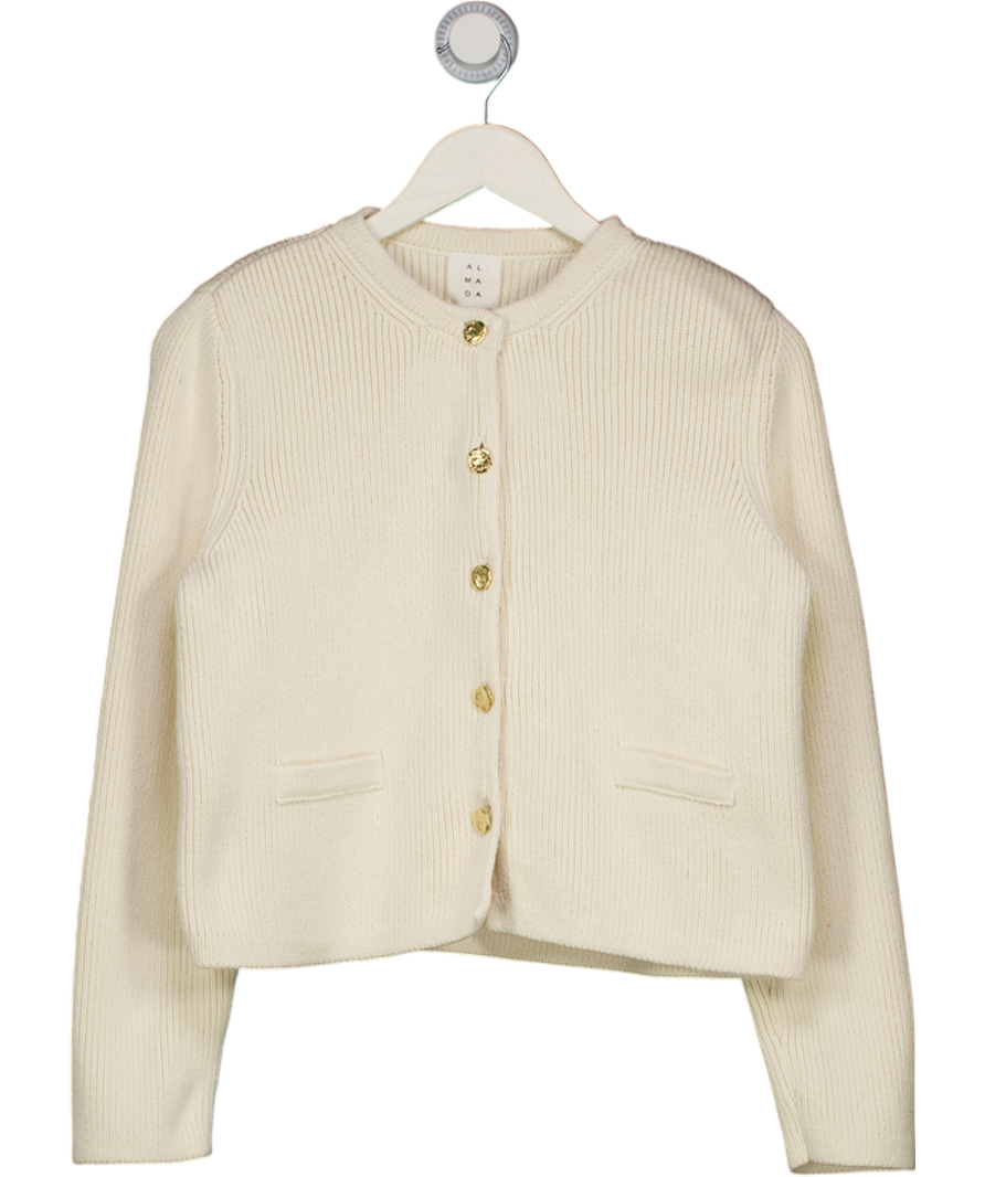 almada label Cream Nova Cotton-knit Cardigan UK XS