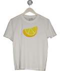 & Other Stories White Lemon Motif Crewneck T-shirt UK S