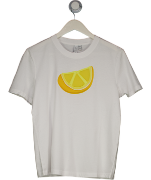 & Other Stories White Lemon Motif Crewneck T-shirt UK S