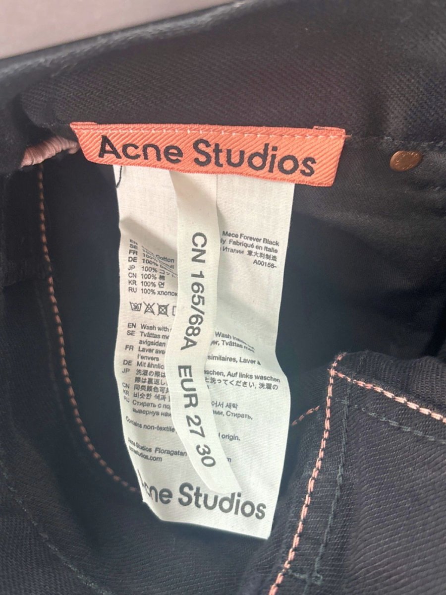 Acne Studios Black High Waist straight crop Jeans W27 L30 - Reliked
