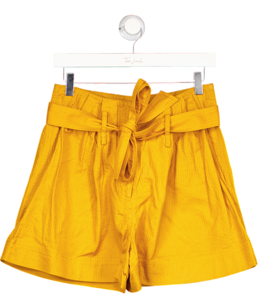 BAUM UND PFERDGARTEN Marigold Yellow High Waist Belted Shorts UK 8