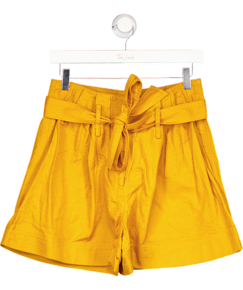 BAUM UND PFERDGARTEN Marigold Yellow High Waist Belted Shorts UK 8
