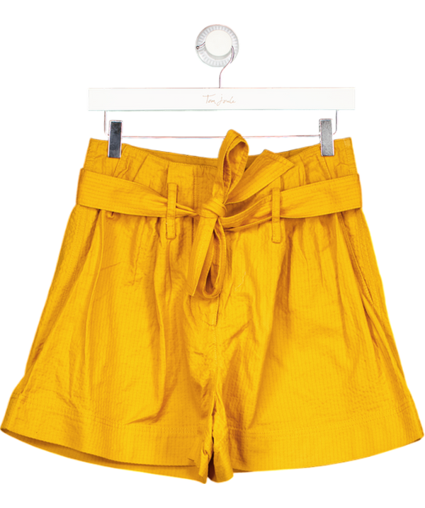 BAUM UND PFERDGARTEN Marigold Yellow High Waist Belted Shorts UK 8
