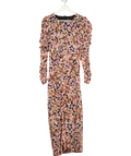 ZARA Black Floral Print Ruched Maxi Dress UK XL