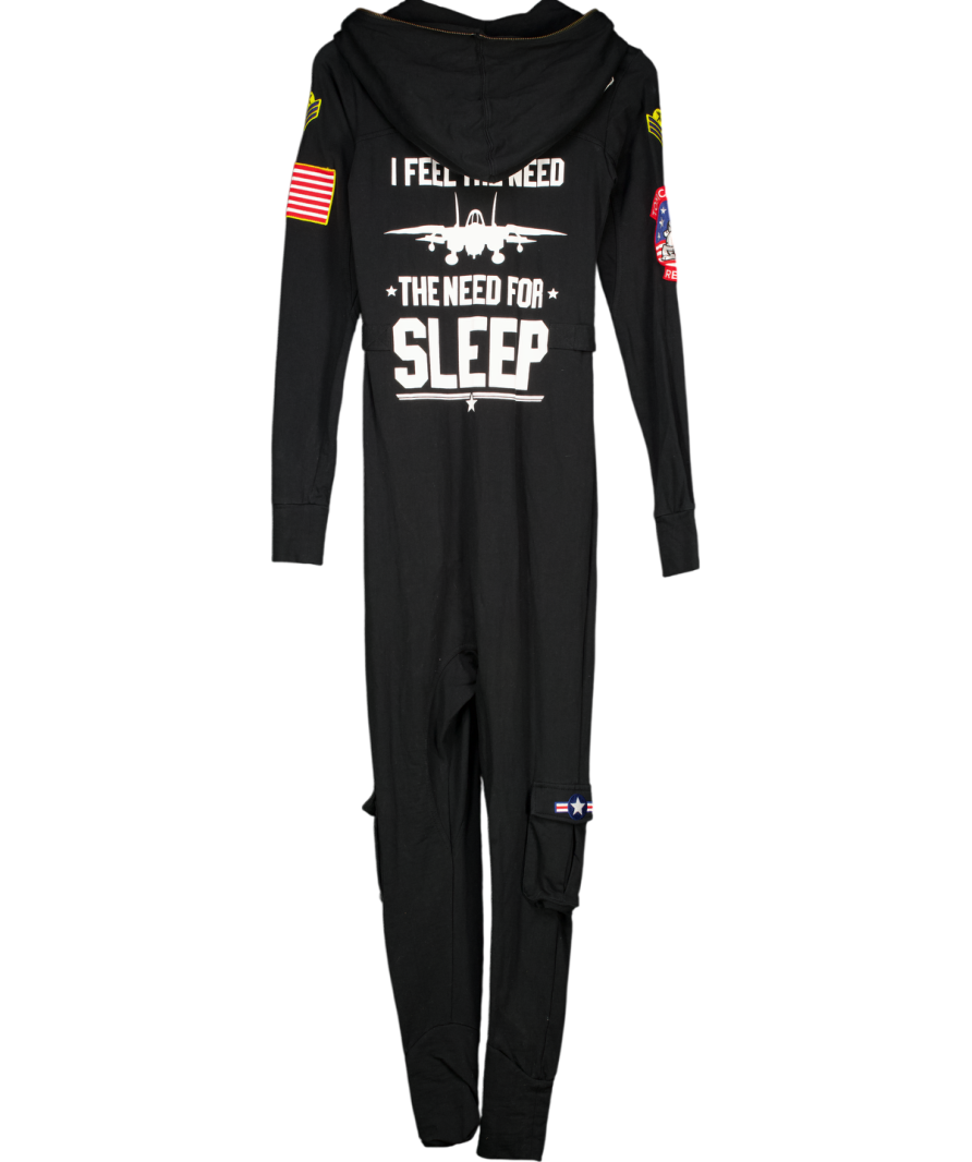 One Piece Black Aviator Onesie UK XXS