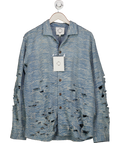 Demo Blue Distressed Denim Shirt Jacket UK M