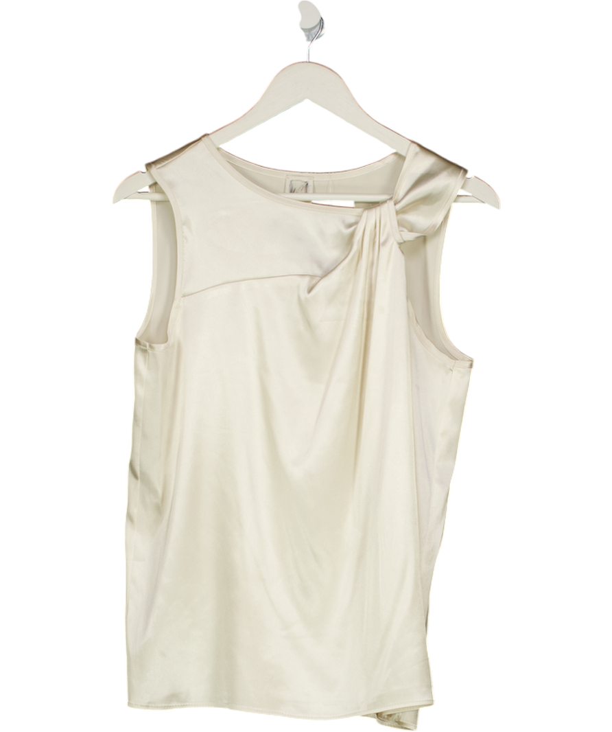 Anne Klein Cream Satin Sleeveless Blouse UK M