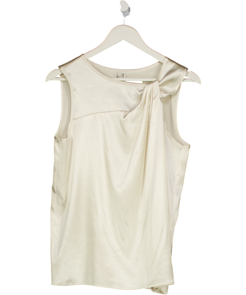 Anne Klein Cream Satin Sleeveless Blouse UK M