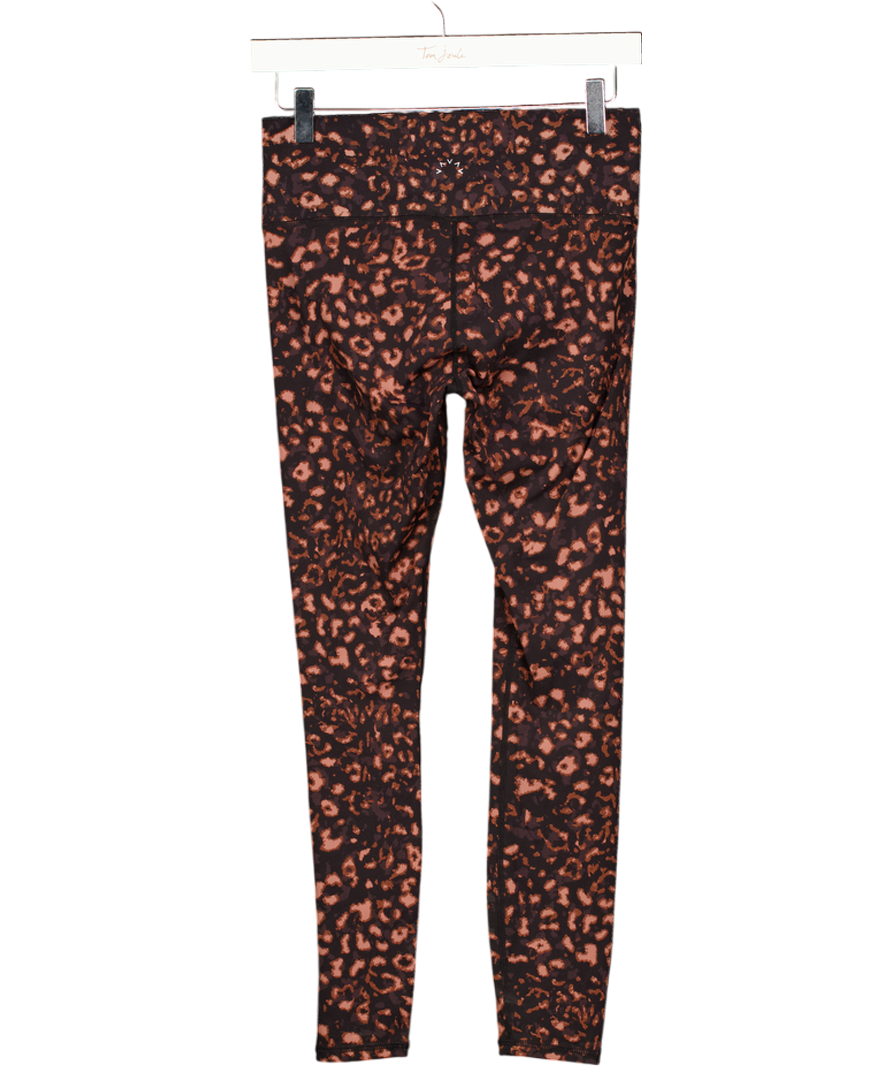 VARLEY Black / Brown Animal Print High Waist Leggings UK M