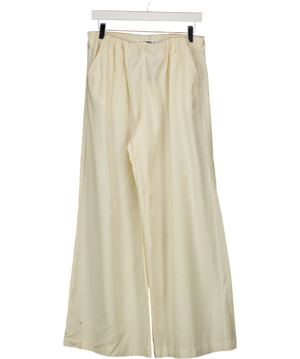 VENROY Cream Relaxed Wool Wide Leg Trouser UK M