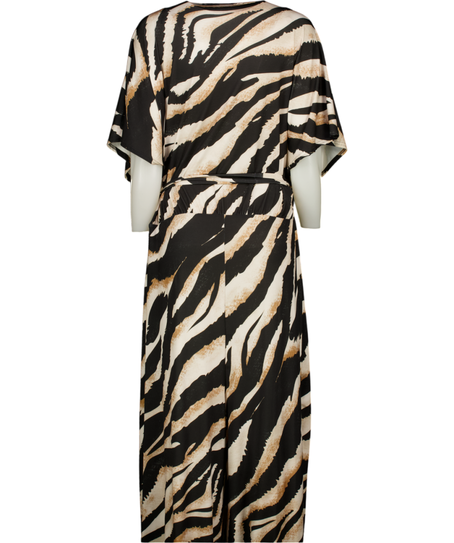 LTS LONG TALL SALLY Brown Brown/ Black Tiger Print Maxi Dress Uk 22 / UK 24