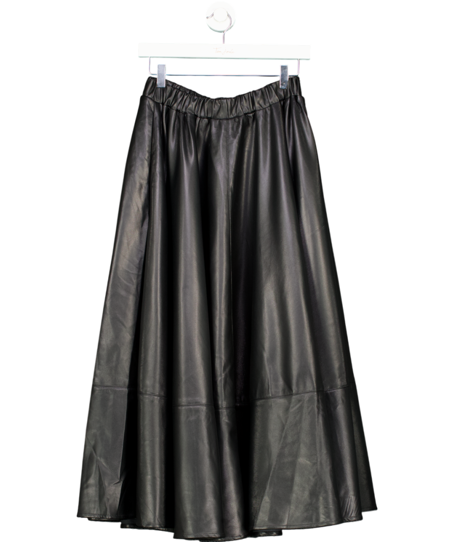 Karen Millen Black Faux Leather Full Maxi Skirt UK 10