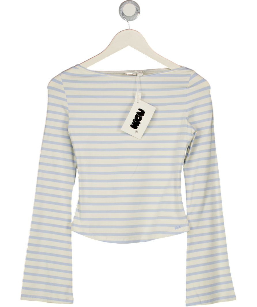 nom originals Cream & Blue Flared Soft Long Sleeve UK S