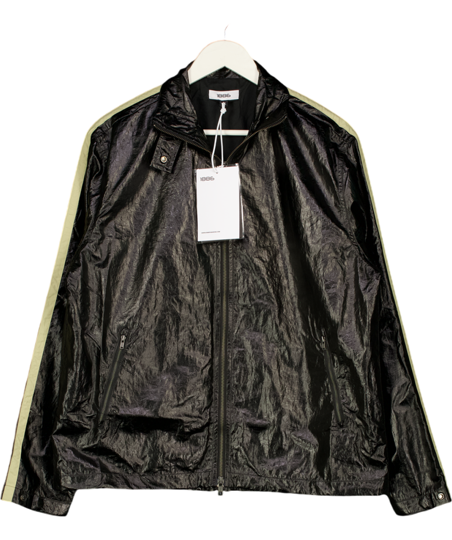 1886 Black Water Resistant Nylon Zipper Jacket UK XS