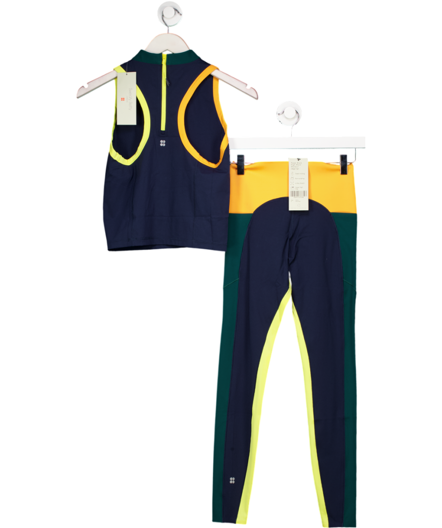 Sweaty Betty Blue Power Vest Top And Leggings Set UK S