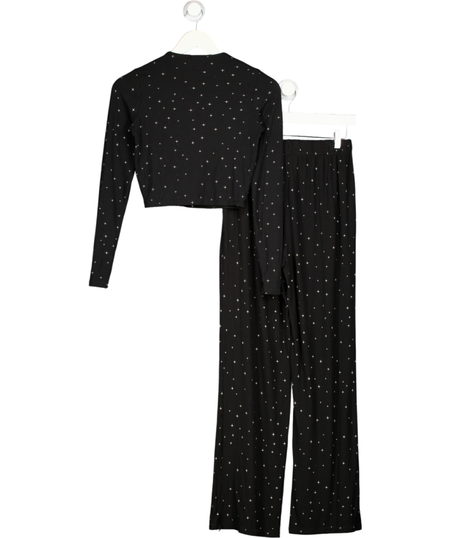 SKIMS Black Star Print Soft Lounge Rib Sleep Set UK XS