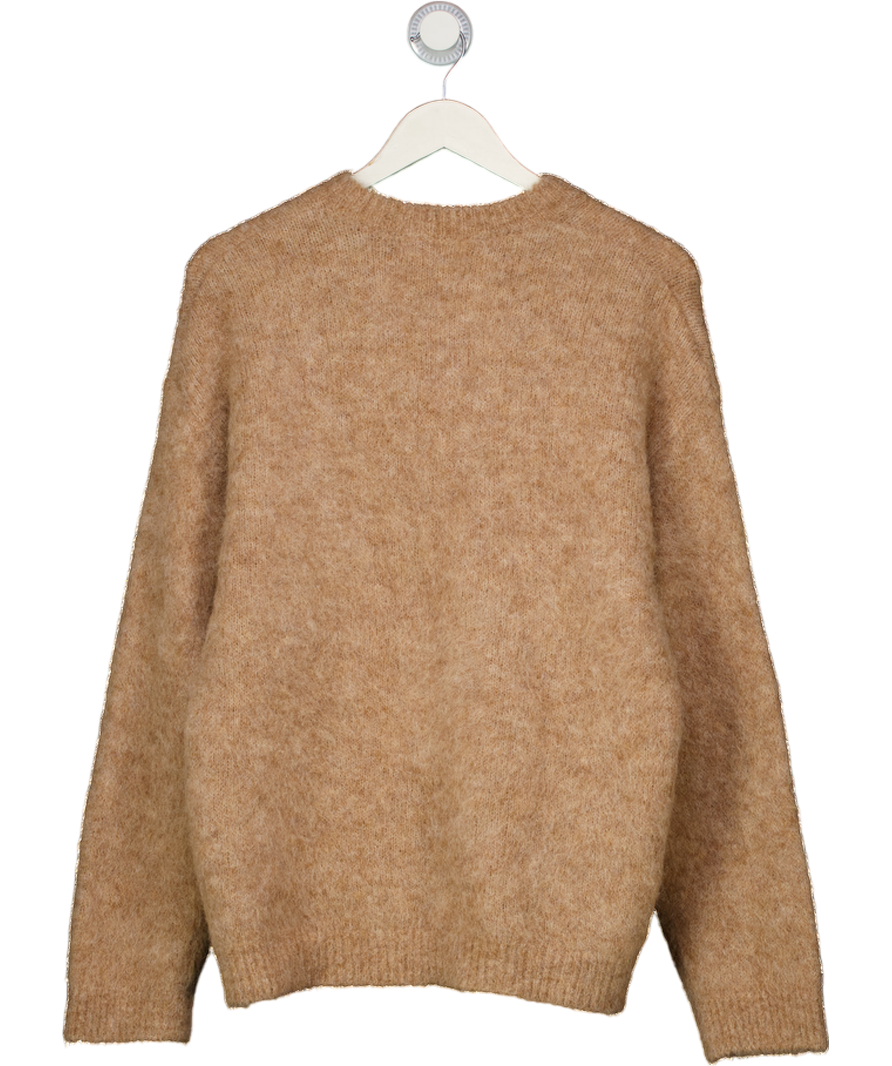 NA-KD Beige Knitted Oversized Alpaca Blend Jumper UK XS