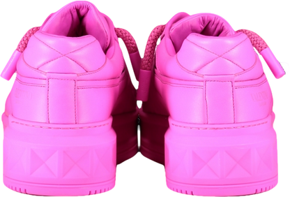 Valentino Garavani Pink One Stud Xl Nappa Leather Low-top Trainers UK 10 EU 44 👞