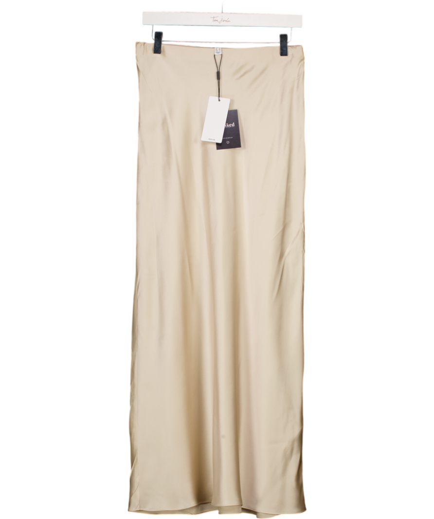 REISS 100% Silk Slip Maxi Skirt In Champagne Beige UK 10