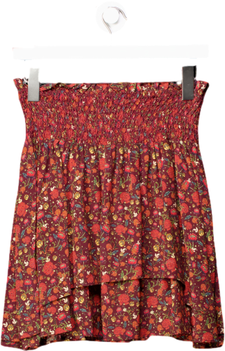 The Kooples Brown Floral Patterned Skirt UK S