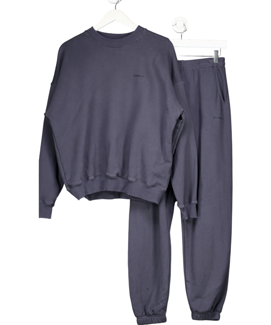 Adanola 2 - piece Charcoal Grey Sweatshirt And Joggers Set With Embroidered Logo UK S - Reliked