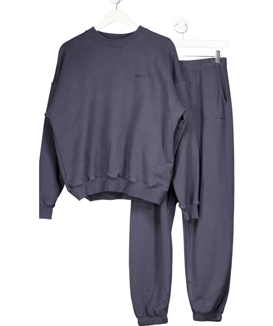 Adanola 2 - piece Charcoal Grey Sweatshirt And Joggers Set With Embroidered Logo UK S - Reliked