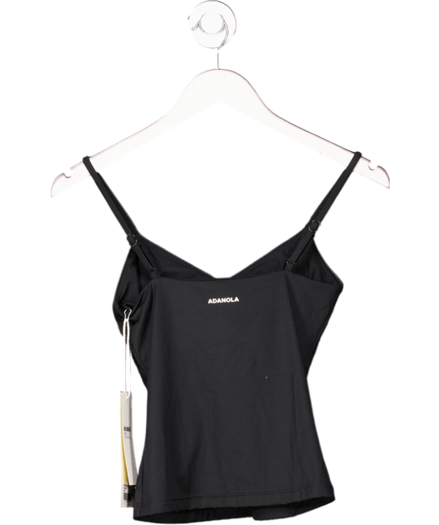 Adanola Black Ultimate Ruched Logo Tank UK XS - Reliked