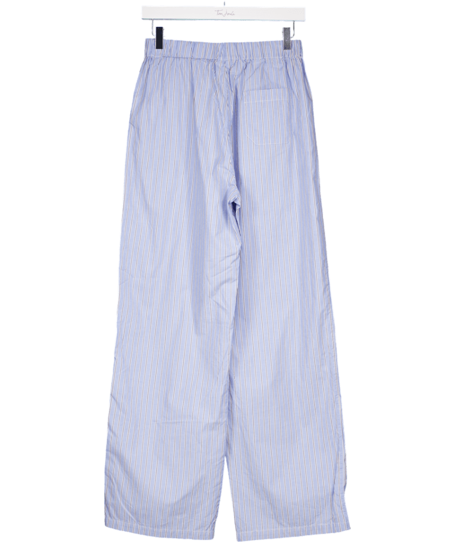 Adanola Blue Cotton Stripe Pull On Pants - Blue/white UK S - Reliked
