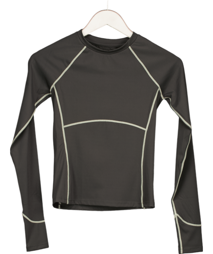 Adanola Green Contrast Stitch Long Sleeve Top UK XS - Reliked