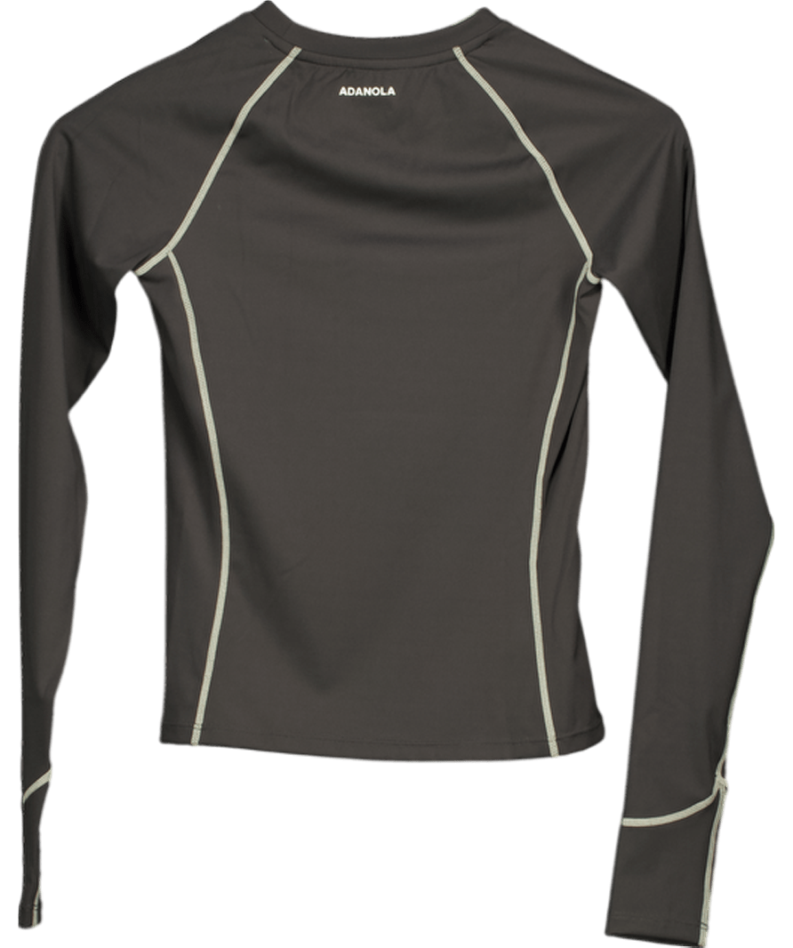 Adanola Green Contrast Stitch Long Sleeve Top UK XS - Reliked