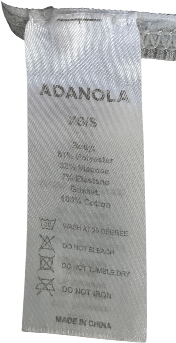 Adanola Grey Branded Ribbed Bra &thong Set UK XS/S - Reliked