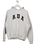 Adanola Grey Organic Cotton Logo Hoodie UK M - Reliked