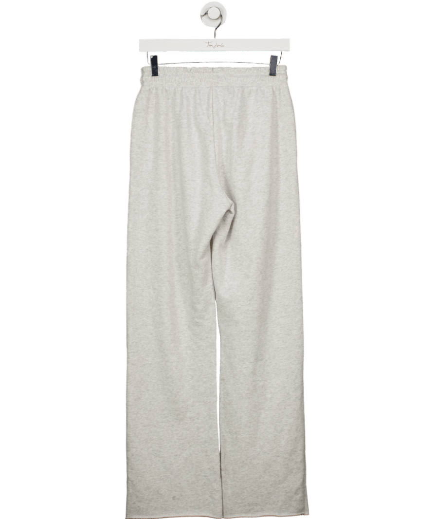 Adanola Grey Raw - cuff Drawstring Cotton - jersey Jogging Bottoms - Light Grey/classic Red UK XS - Reliked
