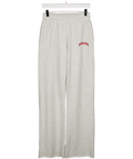 Adanola Grey Raw - cuff Drawstring Cotton - jersey Jogging Bottoms - Light Grey/classic Red UK XS - Reliked