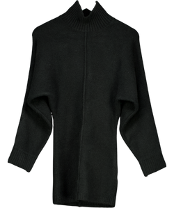 ZARA Black Super Soft Knit Long Sleeve Mini Dress UK XS