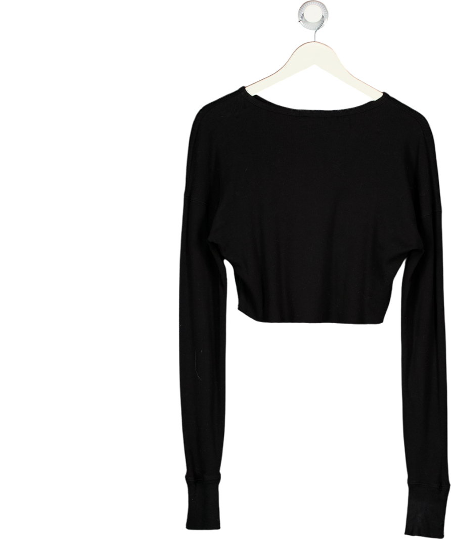 ETERNE Black Ribbed Long Sleeve Top UK XS