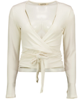 SISTERLY TRIBE Cream Cozy Wrap Cardigan Top UK M