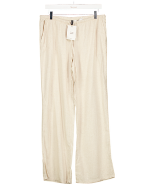 H&M Cream Divided Wide Leg Linen Trousers UK M