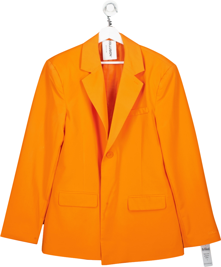 Collusion Orange Oversized Single Breasted Blazer UK S