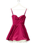 House of CB Minimoiselle Burgundy Red  Velvet Tulle Mini Dress UK S